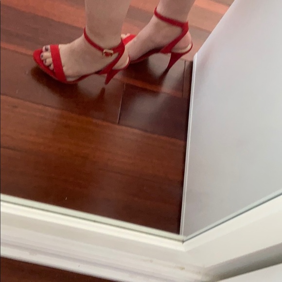Aldo - Red Ankle Strap High Heels 👠 - Picture 4 of 5